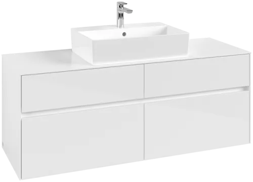 VILLEROY BOCH Toaletní skříňka Collaro, 4 výsuvy, 1400 x 548 x 500 mm, lesklá bílá / lesklá bílá #C13100DH