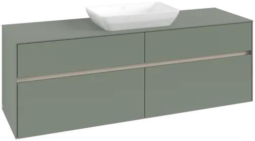 VILLEROY BOCH Toaletní skříňka Collaro, s osvětlením, 4 výsuvy, 1600 x 548 x 500 mm, Soft Green / Soft Green #C120B0AF
