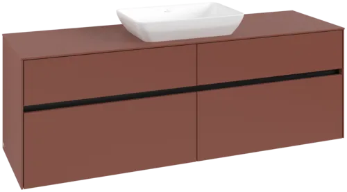 VILLEROY BOCH Toaletní skříňka Collaro, s osvětlením, 4 výsuvy, 1600 x 548 x 500 mm, Vínově červená / Vínově červená #C120B0AH