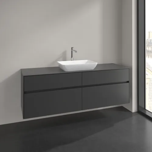 VILLEROY BOCH Toaletní skříňka Collaro, 4 výsuvy, 1600 x 548 x 500 mm, grafitová / grafitová #C12000VR, obrázek 2