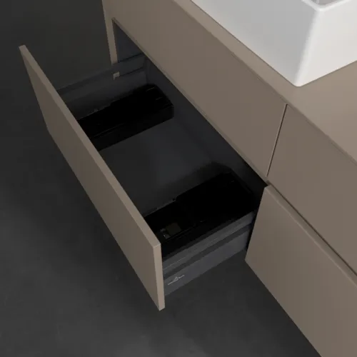 VILLEROY BOCH Toaletní skříňka Collaro, s osvětlením, 4 výsuvy, 1400 x 548 x 500 mm, taupe / taupe #C132B0VM, obrázek 7