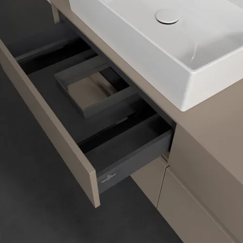 VILLEROY BOCH Toaletní skříňka Collaro, s osvětlením, 4 výsuvy, 1400 x 548 x 500 mm, taupe / taupe #C132B0VM, obrázek 8