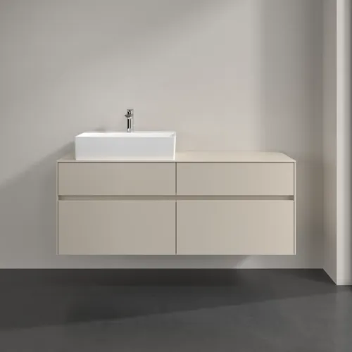 VILLEROY BOCH Toaletní skříňka Collaro, s osvětlením, 4 výsuvy, 1400 x 548 x 500 mm, Cashmere Grey / Cashmere Grey #C132B0VN, obrázek 3