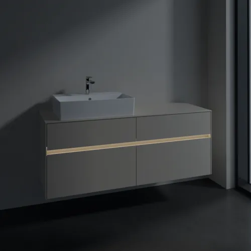 VILLEROY BOCH Toaletní skříňka Collaro, s osvětlením, 4 výsuvy, 1400 x 548 x 500 mm, Cashmere Grey / Cashmere Grey #C132B0VN, obrázek 5
