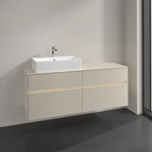 VILLEROY BOCH Toaletní skříňka Collaro, s osvětlením, 4 výsuvy, 1400 x 548 x 500 mm, Cashmere Grey / Cashmere Grey #C132B0VN, obrázek 2