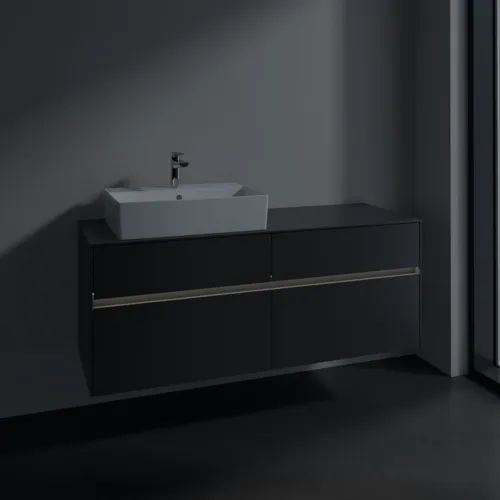 VILLEROY BOCH Collaro toaletní skříňka, s osvětlením, 4 výsuvy, 1400 x 548 x 500 mm, Grafit / Grafit #C132B0VR, obrázek 5