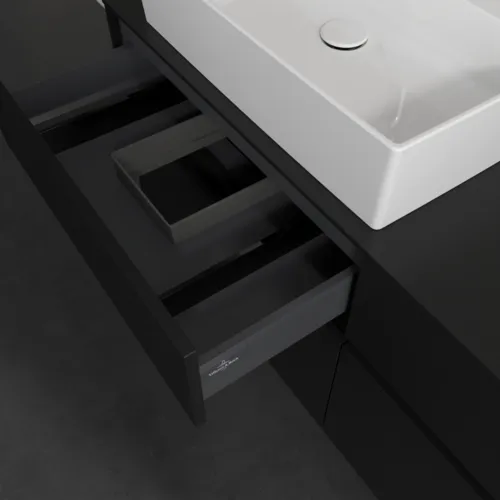 VILLEROY BOCH Toaletní skříňka Collaro, s osvětlením, 4 výsuvy, 1400 x 548 x 500 mm, Volcano Black / Volcano Black #C132B0VL, obrázek 8