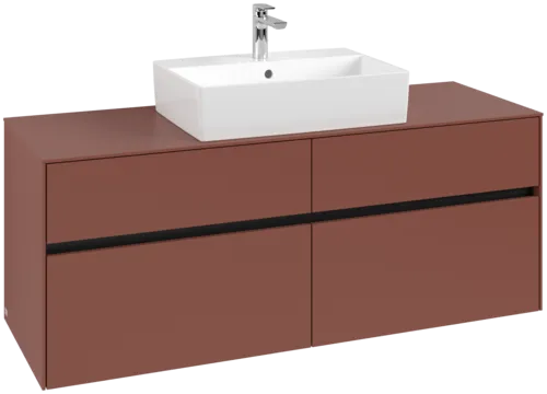 VILLEROY BOCH Toaletní skříňka Collaro, 4 výsuvy, 1400 x 548 x 500 mm, Vínově červená / Vínově červená #C13100AH