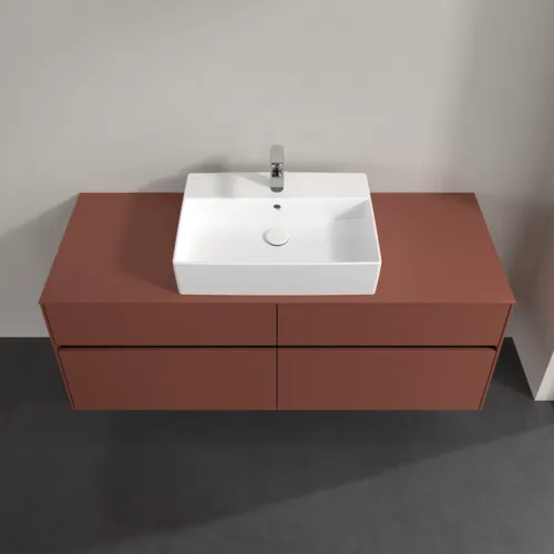 VILLEROY BOCH Toaletní skříňka Collaro, 4 výsuvy, 1400 x 548 x 500 mm, Vínově červená / Vínově červená #C13100AH, obrázek 4