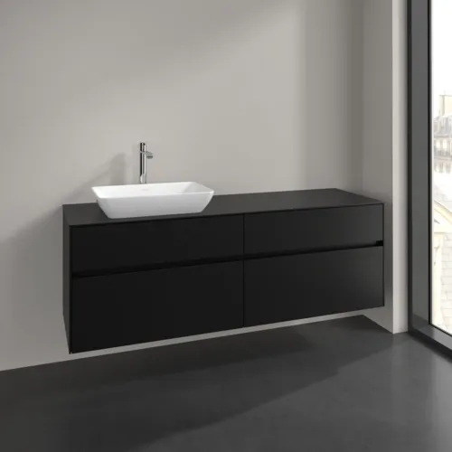 VILLEROY BOCH Toaletní skříňka Collaro, 4 výsuvy, 1600 x 548 x 500 mm, Volcano Black / Volcano Black #C12100VL, obrázek 2