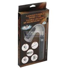 Teleskopická baterka LED, ohebná, magnetická, černá