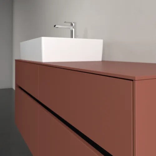 VILLEROY BOCH Toaletní skříňka Collaro, 4 výsuvy, 1400 x 548 x 500 mm, Vínově červená / Vínově červená #C13200AH, obrázek 5