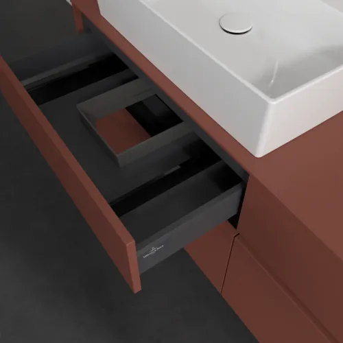 VILLEROY BOCH Toaletní skříňka Collaro, 4 výsuvy, 1400 x 548 x 500 mm, Vínově červená / Vínově červená #C13200AH, obrázek 7
