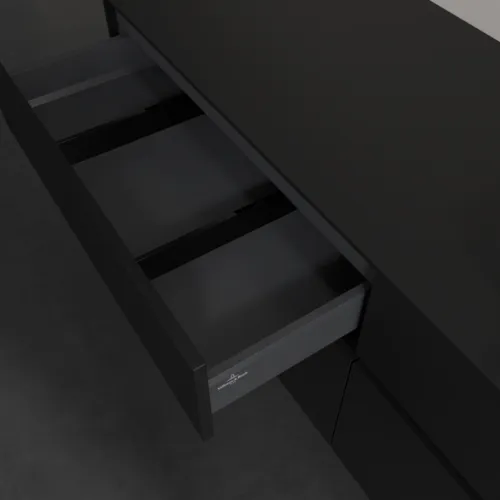 VILLEROY BOCH Toaletní skříňka Collaro, 4 výsuvy, 1600 x 548 x 500 mm, Volcano Black / Volcano Black #C12200VL, obrázek 7