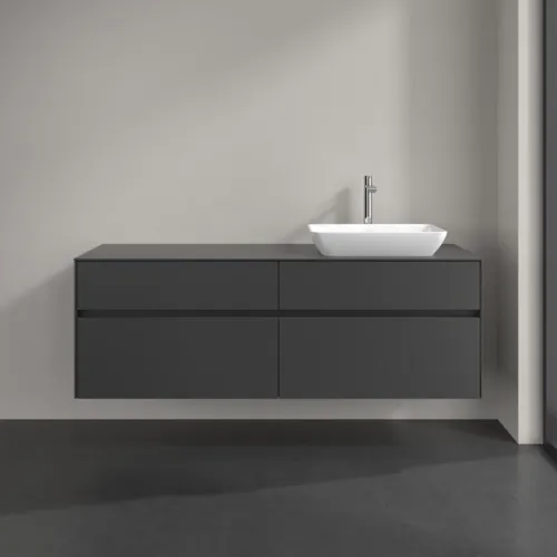 VILLEROY BOCH Toaletní skříňka Collaro, 4 výsuvy, 1600 x 548 x 500 mm, grafitová / grafitová #C12200VR, obrázek 3