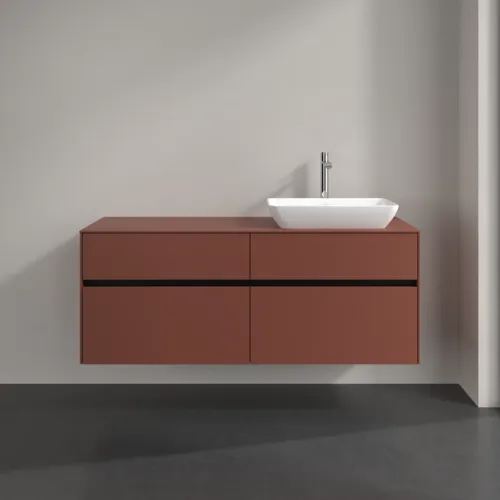 VILLEROY BOCH Toaletní skříňka Collaro, s osvětlením, 4 výsuvy, 1400 x 548 x 500 mm, Vínově červená / Vínově červená #C118B0AH, obrázek 3