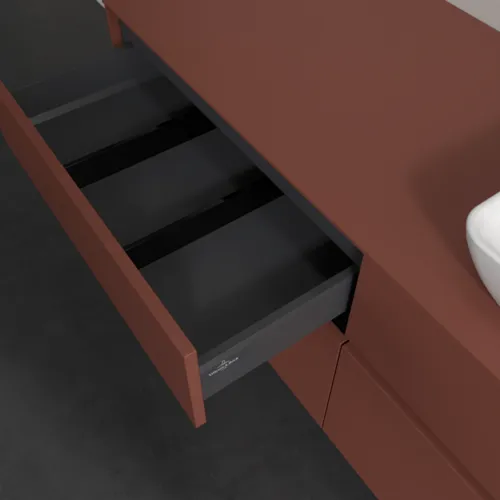 VILLEROY BOCH Toaletní skříňka Collaro, s osvětlením, 4 výsuvy, 1400 x 548 x 500 mm, Vínově červená / Vínově červená #C118B0AH, obrázek 8