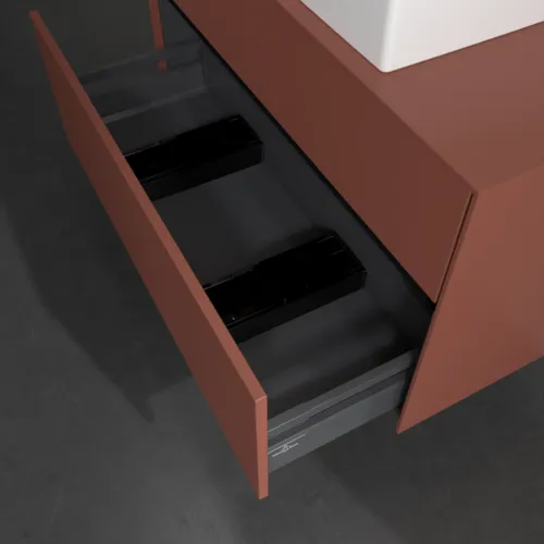VILLEROY BOCH Toaletní skříňka Collaro, 2 výsuvy, 1000 x 548 x 500 mm, vínově červená / vínově červená #C12500AH, obrázek 6