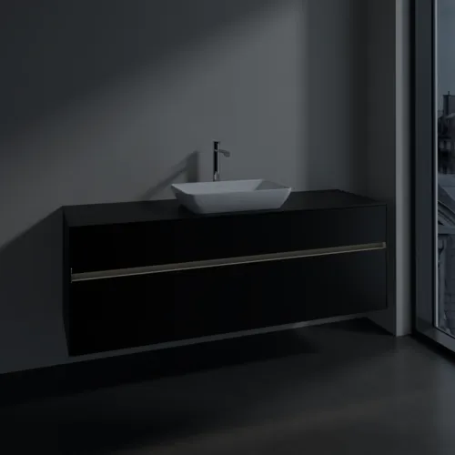 VILLEROY BOCH Toaletní skříňka Collaro, s osvětlením, 4 výsuvy, 1600 x 548 x 500 mm, Volcano Black / Volcano Black #C120B0VL, obrázek 5