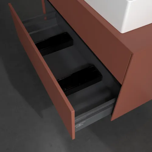 VILLEROY BOCH Toaletní skříňka Collaro, 2 výsuvy, 1000 x 548 x 500 mm, vínově červená / vínově červená #C12700AH, obrázek 6