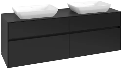 VILLEROY BOCH Toaletní skříňka Collaro, 4 výsuvy, 1600 x 548 x 500 mm, Volcano Black / Volcano Black #C12300VL