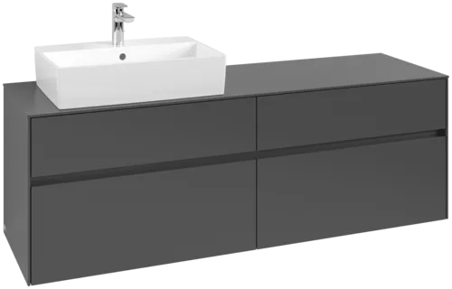 VILLEROY BOCH Toaletní skříňka Collaro, s osvětlením, 4 výsuvy, 1600 x 548 x 500 mm, Grafit / Grafit #C135B0VR
