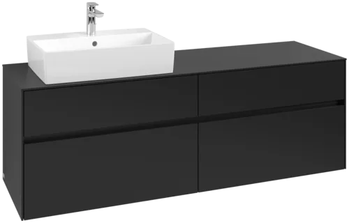 VILLEROY BOCH Toaletní skříňka Collaro, s osvětlením, 4 výsuvy, 1600 x 548 x 500 mm, Volcano Black / Volcano Black #C135B0VL