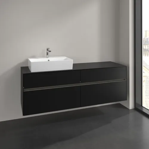 VILLEROY BOCH Toaletní skříňka Collaro, s osvětlením, 4 výsuvy, 1600 x 548 x 500 mm, Volcano Black / Volcano Black #C135B0VL, obrázek 2