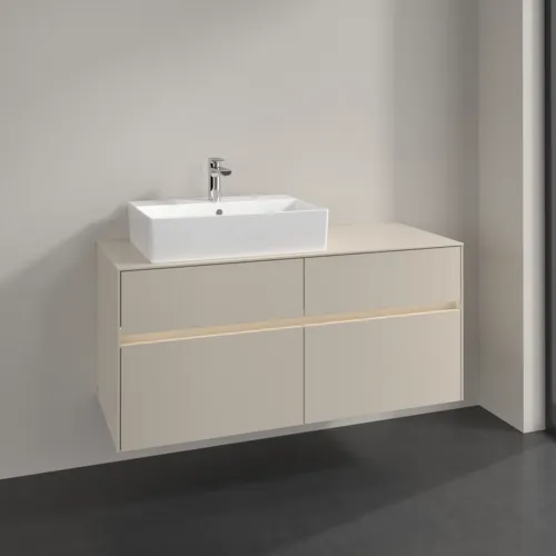 VILLEROY BOCH Toaletní skříňka Collaro, s osvětlením, 4 výsuvy, 1200 x 548 x 500 mm, Cashmere Grey / Cashmere Grey #C129B0VN, obrázek 2