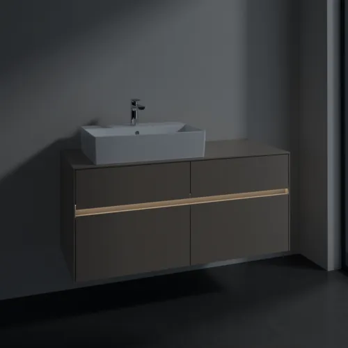 VILLEROY BOCH Toaletní skříňka Collaro, s osvětlením, 4 výsuvy, 1200 x 548 x 500 mm, taupe / taupe #C129B0VM, obrázek 5