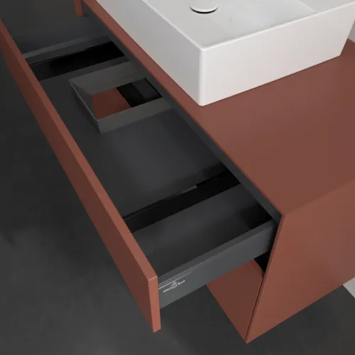 VILLEROY BOCH Toaletní skříňka Collaro, 2 výsuvy, 1000 x 548 x 500 mm, vínově červená / vínově červená #C12600AH, obrázek 7