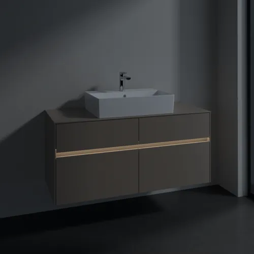 VILLEROY BOCH Toaletní skříňka Collaro, s osvětlením, 4 výsuvy, 1200 x 548 x 500 mm, taupe / taupe #C128B0VM, obrázek 5