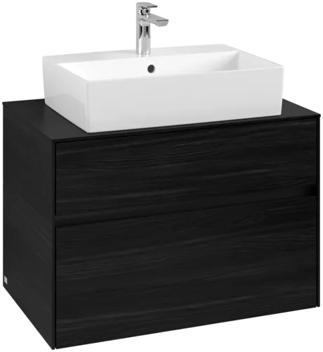 VILLEROY BOCH Toaletní skříňka Collaro, s osvětlením, 2 výsuvy, 800 x 548 x 500 mm, černý dub / černý dub #C124B0AB