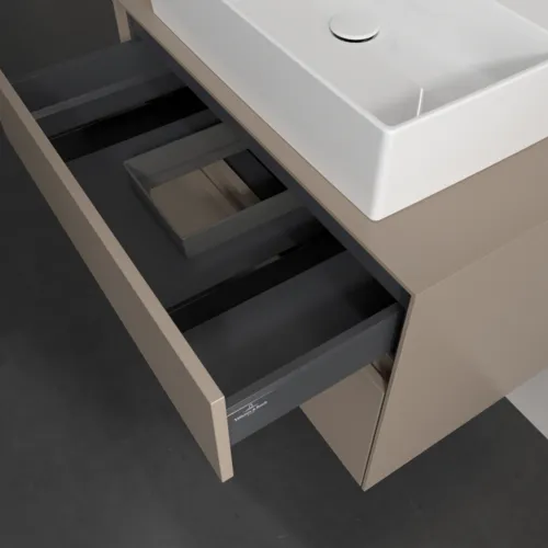 VILLEROY BOCH Toaletní skříňka Collaro, 2 výsuvy, 800 x 548 x 500 mm, taupe / taupe #C12400VM, obrázek 7