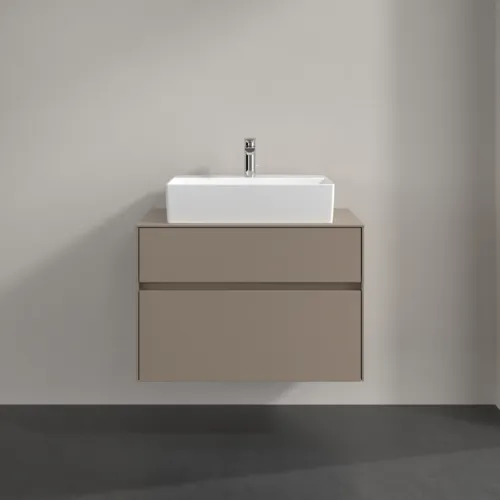 VILLEROY BOCH Toaletní skříňka Collaro, 2 výsuvy, 800 x 548 x 500 mm, taupe / taupe #C12400VM, obrázek 3