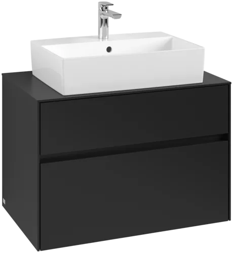 VILLEROY BOCH Toaletní skříňka Collaro, 2 výsuvy, 800 x 548 x 500 mm, Volcano Black / Volcano Black #C12400VL