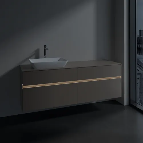 VILLEROY BOCH Toaletní skříňka Collaro, s osvětlením, 4 výsuvy, 1600 x 548 x 500 mm, taupe / taupe #C121B0VM, obrázek 5