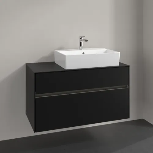 VILLEROY BOCH Collaro toaletní skříňka, s osvětlením, 2 výsuvy, 1000 x 548 x 500 mm, Volcano Black / Volcano Black #C127B0VL, obrázek 2