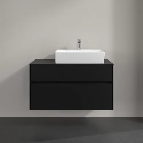 VILLEROY BOCH Collaro toaletní skříňka, s osvětlením, 2 výsuvy, 1000 x 548 x 500 mm, Volcano Black / Volcano Black #C127B0VL, obrázek 3