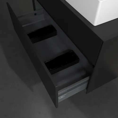 VILLEROY BOCH Collaro toaletní skříňka, s osvětlením, 2 výsuvy, 1000 x 548 x 500 mm, Volcano Black / Volcano Black #C127B0VL, obrázek 7
