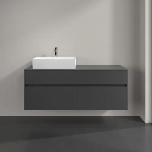 VILLEROY BOCH Toaletní skříňka Collaro, 4 výsuvy, 1400 x 548 x 500 mm, grafitová / grafitová #C13200VR, obrázek 3