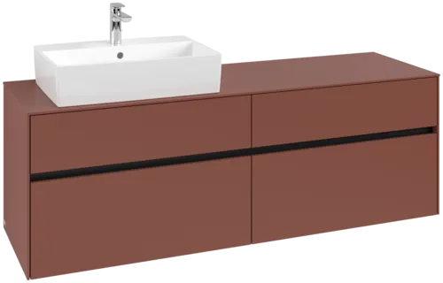 VILLEROY BOCH Toaletní skříňka Collaro, 4 výsuvy, 1600 x 548 x 500 mm, Vínově červená / Vínově červená #C13500AH