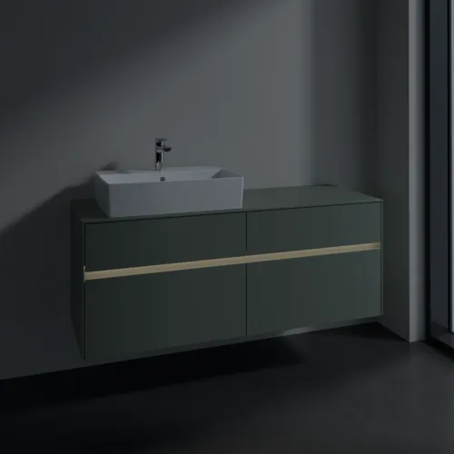 VILLEROY BOCH Toaletní skříňka Collaro, s osvětlením, 4 výsuvy, 1400 x 548 x 500 mm, Soft Green / Soft Green #C132B0AF, obrázek 5