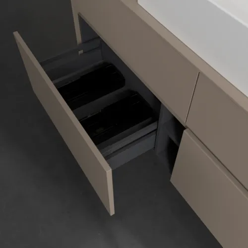 VILLEROY BOCH Toaletní skříňka Collaro, 4 výsuvy, 1400 x 548 x 500 mm, taupe / taupe #C13100VM, obrázek 6
