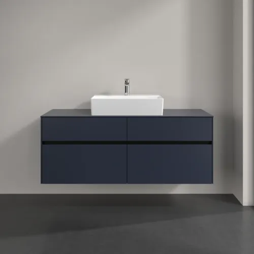 VILLEROY BOCH Toaletní skříňka Collaro, 4 zásuvky, 1400 x 548 x 500 mm, Marine Blue / Marine Blue #C13100VQ, obrázek 3