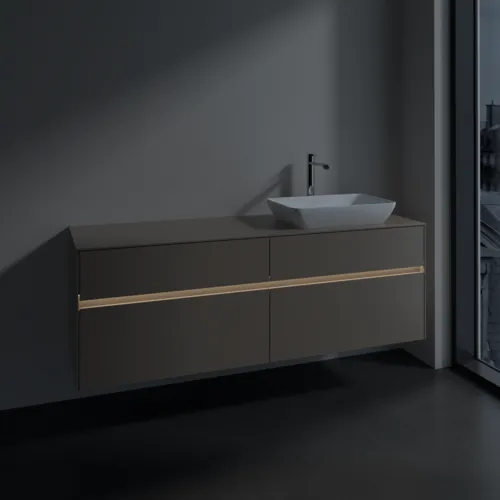 VILLEROY BOCH Toaletní skříňka Collaro, s osvětlením, 4 výsuvy, 1600 x 548 x 500 mm, taupe / taupe #C122B0VM, obrázek 5