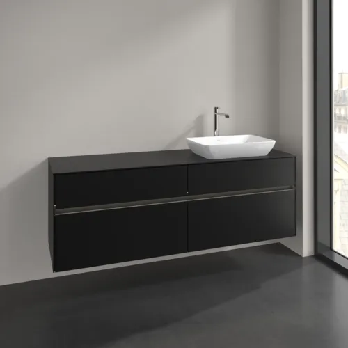 VILLEROY BOCH Toaletní skříňka Collaro, s osvětlením, 4 výsuvy, 1600 x 548 x 500 mm, Volcano Black / Volcano Black #C122B0VL, obrázek 2
