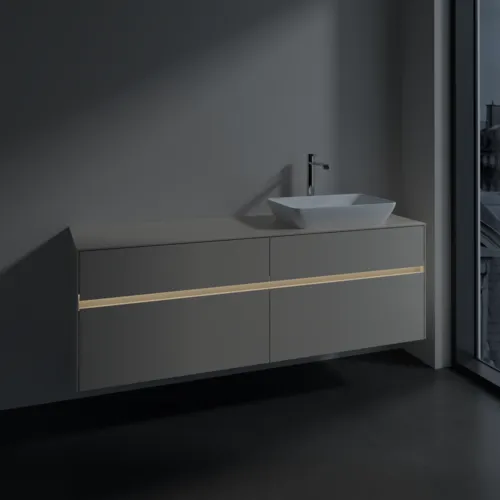 VILLEROY BOCH Toaletní skříňka Collaro, s osvětlením, 4 výsuvy, 1600 x 548 x 500 mm, Cashmere Grey / Cashmere Grey #C122B0VN, obrázek 5