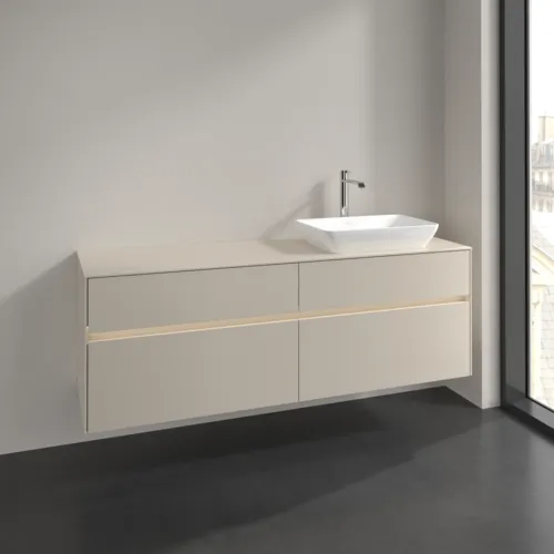 VILLEROY BOCH Toaletní skříňka Collaro, s osvětlením, 4 výsuvy, 1600 x 548 x 500 mm, Cashmere Grey / Cashmere Grey #C122B0VN, obrázek 2