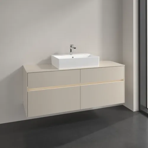 VILLEROY BOCH Toaletní skříňka Collaro, s osvětlením, 4 výsuvy, 1400 x 548 x 500 mm, Cashmere Grey / Cashmere Grey #C131B0VN, obrázek 2